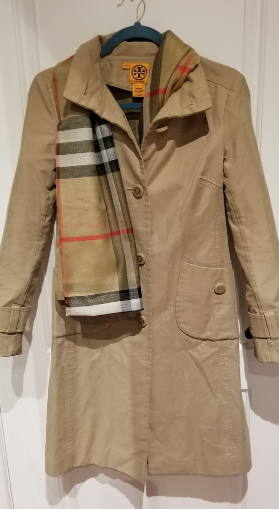 TORY BURCH brushed cotton TRENCH COAT size 2